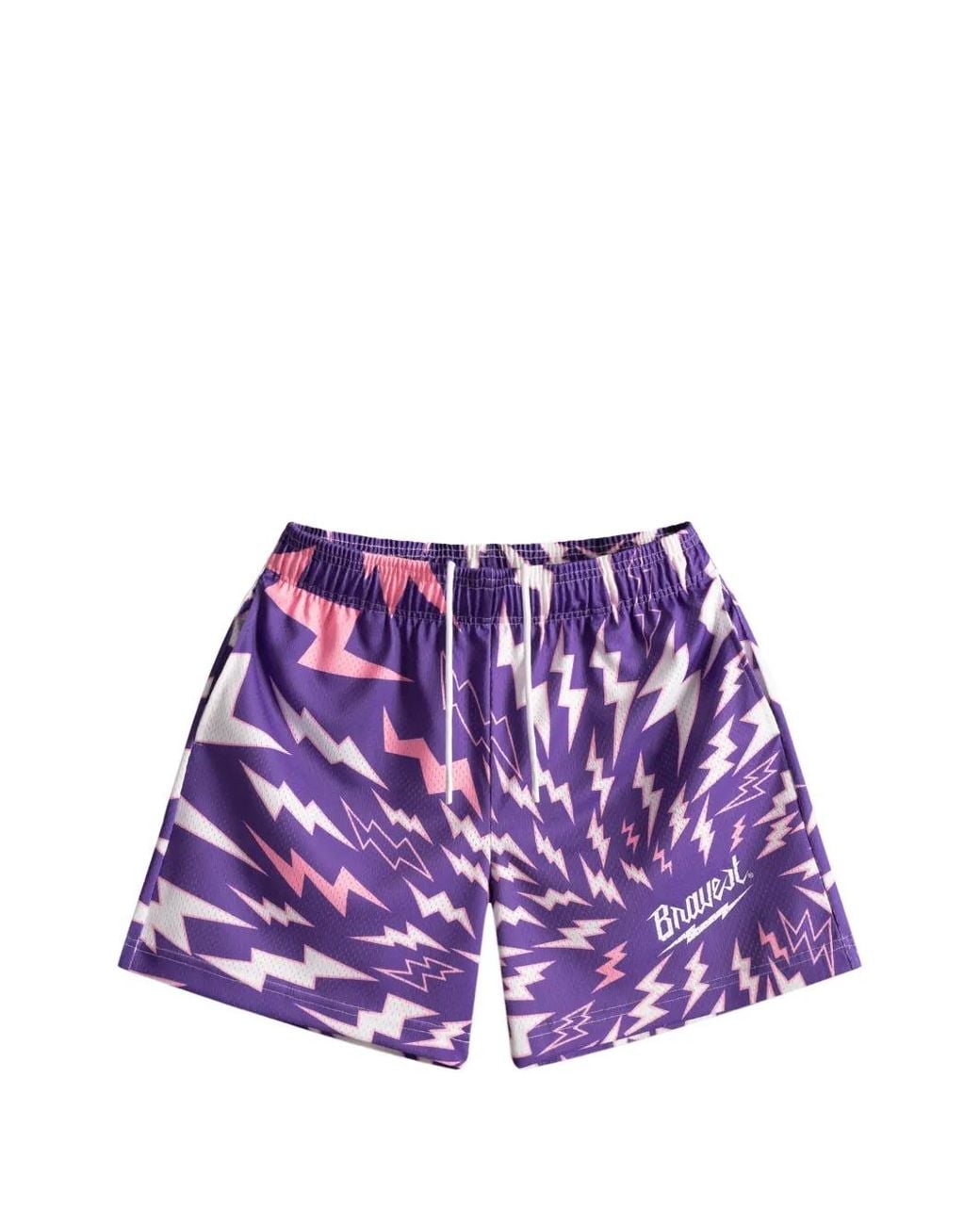 Bravest Studios Purple Short En Mesh À Imprimé Éclairs for men