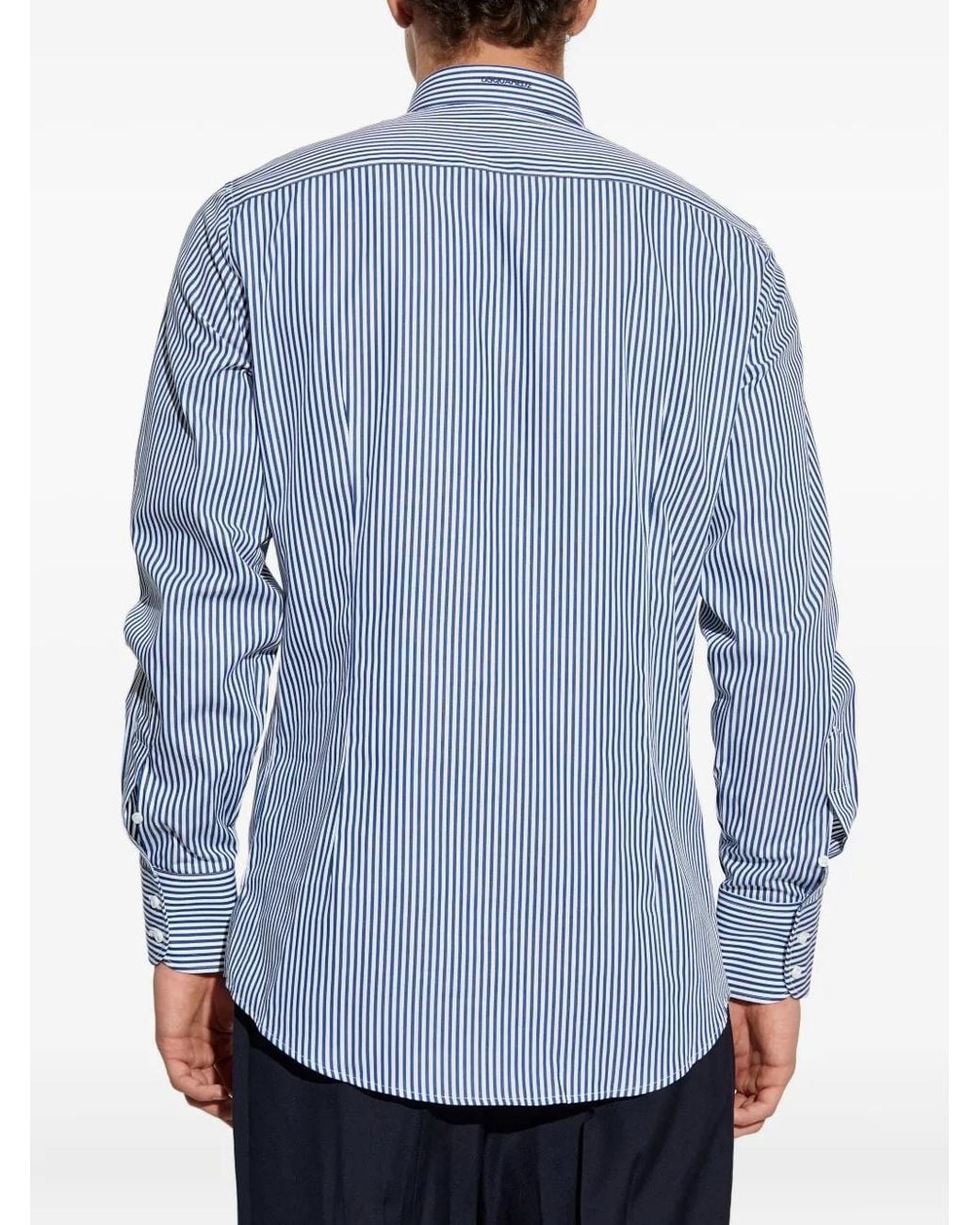Camicia Easy A Righe di DSquared² in Blue da Uomo