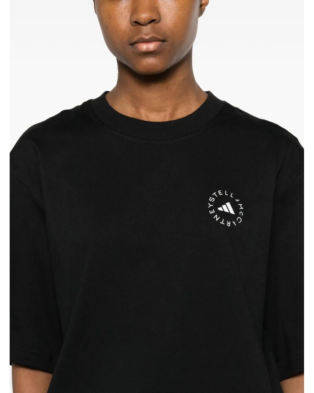 Adidas By Stella McCartney Black Adidas By Stella Mccartney Logo T-Shirt