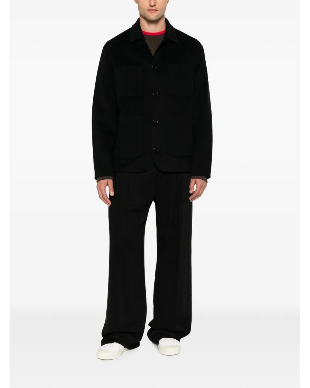 Giorgio Brato Black Veste Boutonnée À Poches Plaquées for men