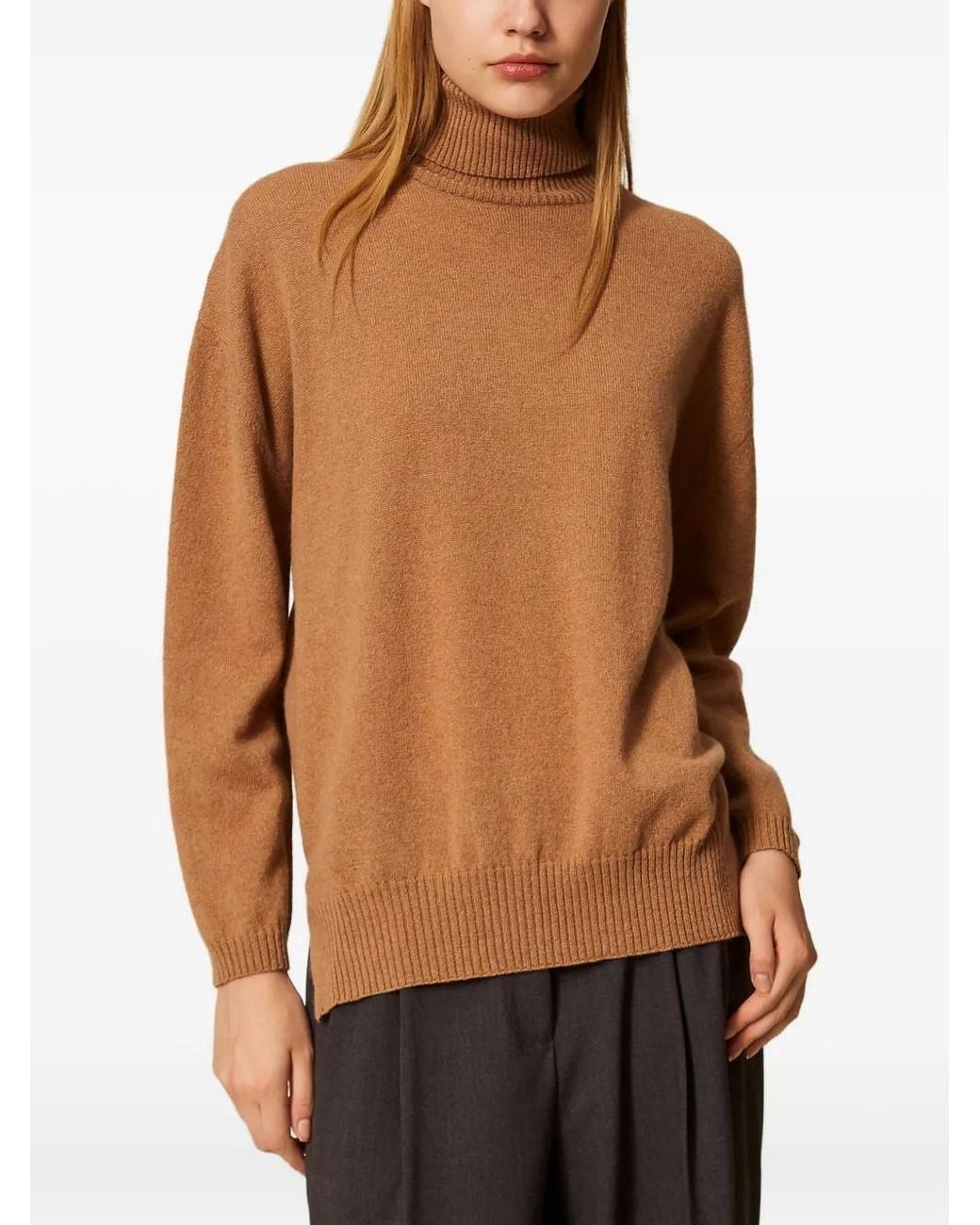 Twinset Brown Turtle Neck Sweater