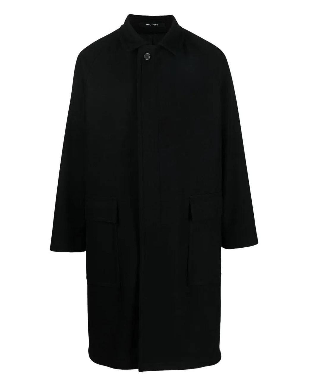 Tagliatore Black Loyds Buttoned Coat for men