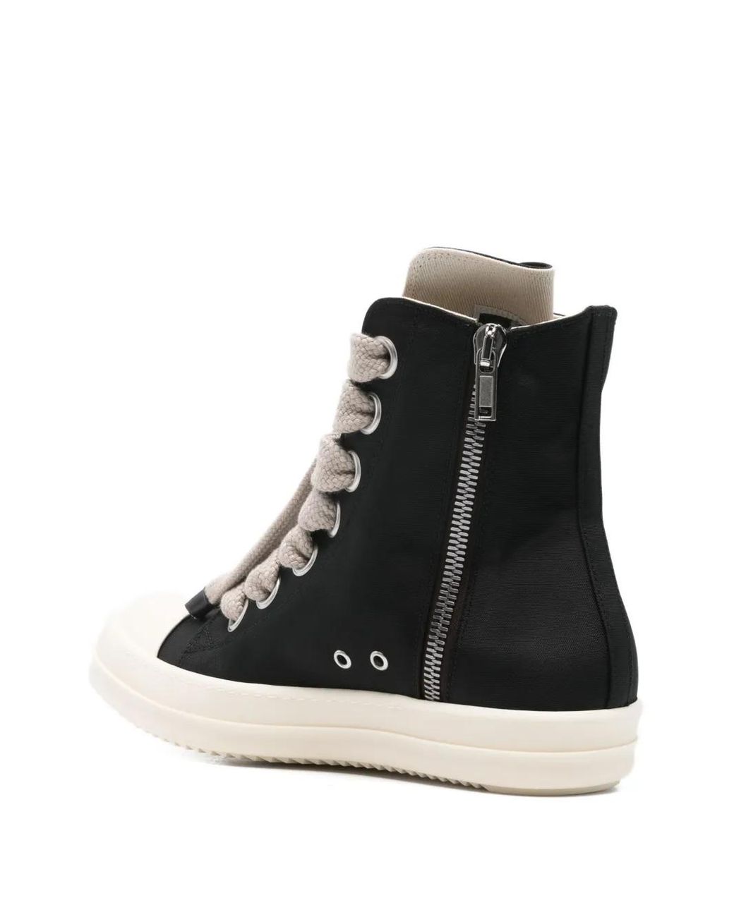Rick Owens Black High-Top Lace-Up Fastening Sneakers for men