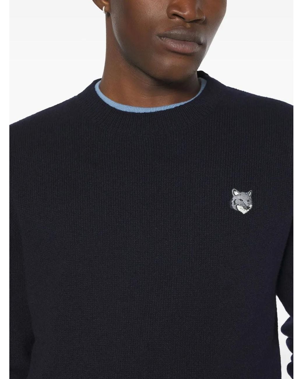Maison Kitsuné Black Wool Sweater for men