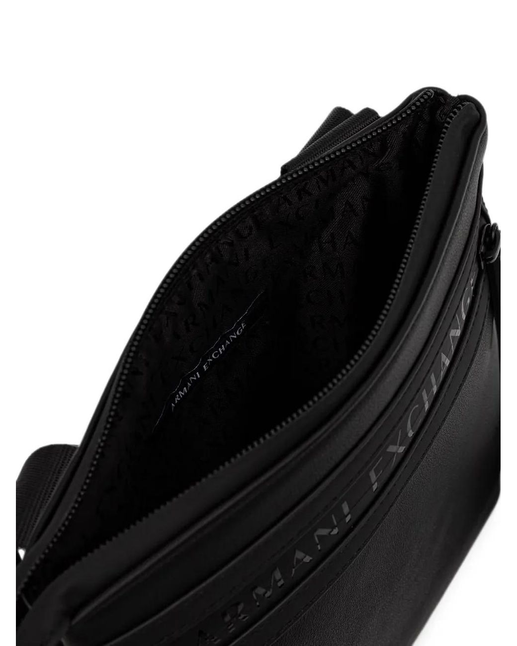 ARMANI EXCHANGE Black Logo-Embossed Belt Bag for men