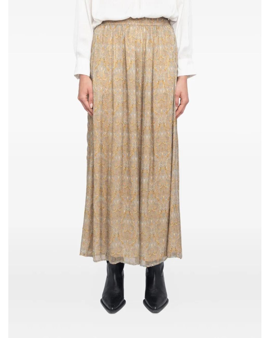 Zadig & Voltaire Natural Jady Paisley-Print Maxi Skirt