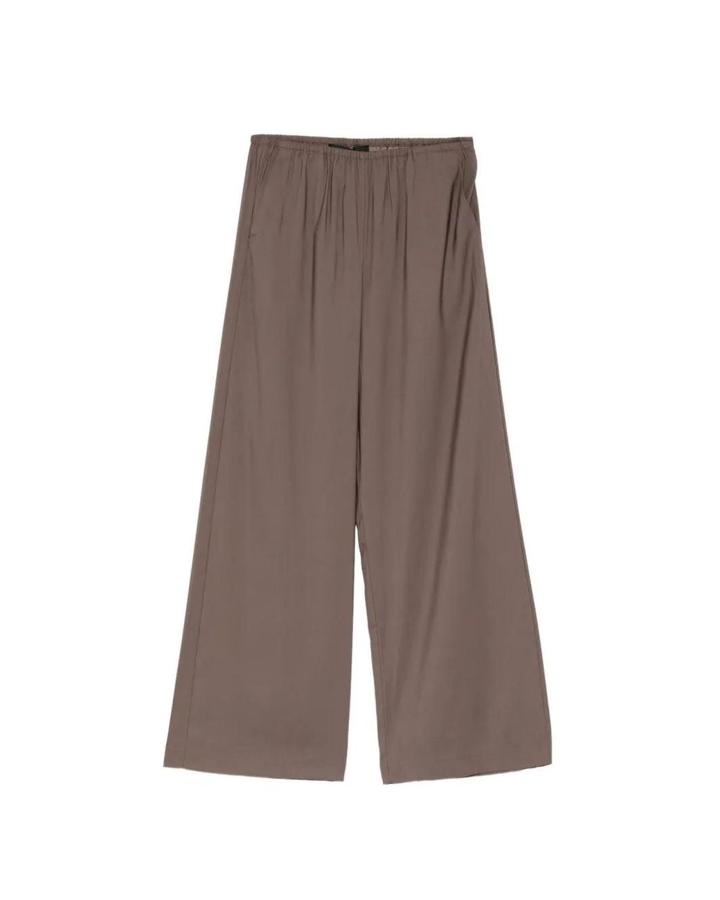 Cynthia Rowley Brown Elasticated Wide-Leg Trousers