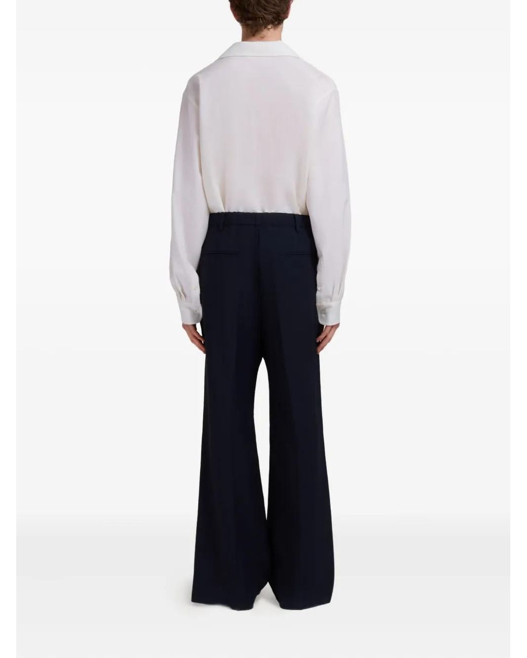 Marni Blue Wide-Leg Flared Trousers for men