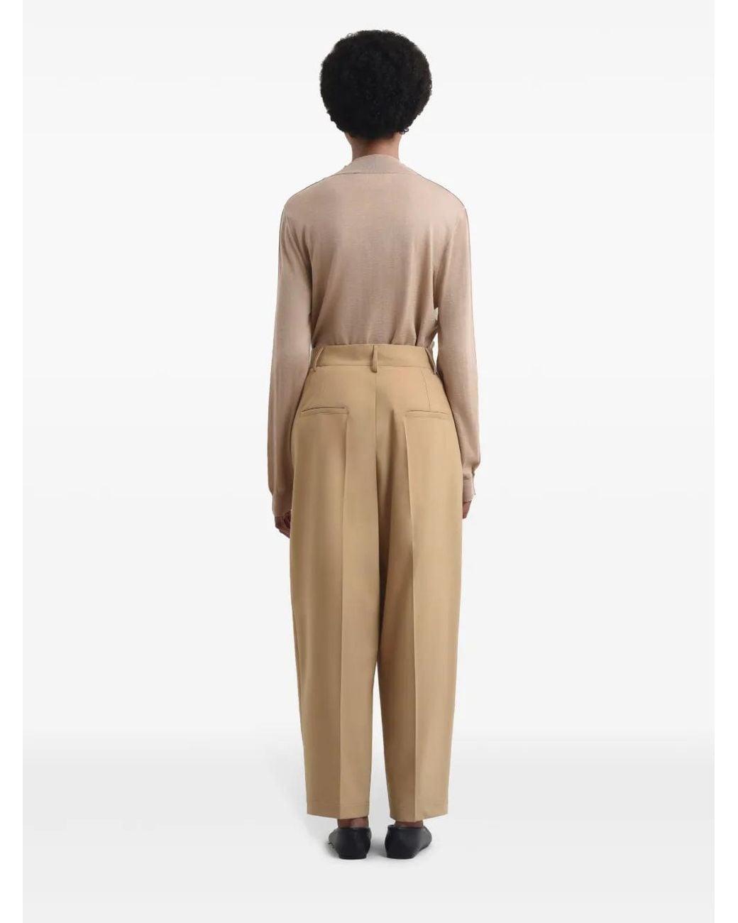 Marni Natural Wide Leg Trousers For Effortless Elegance