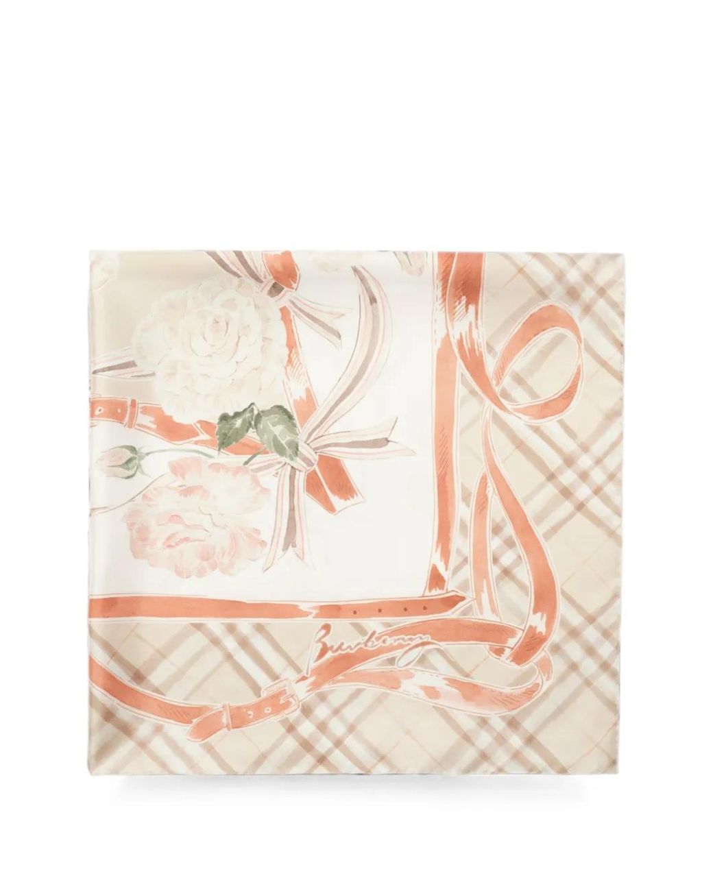 Burberry Natural Rose Check Silk Scarf