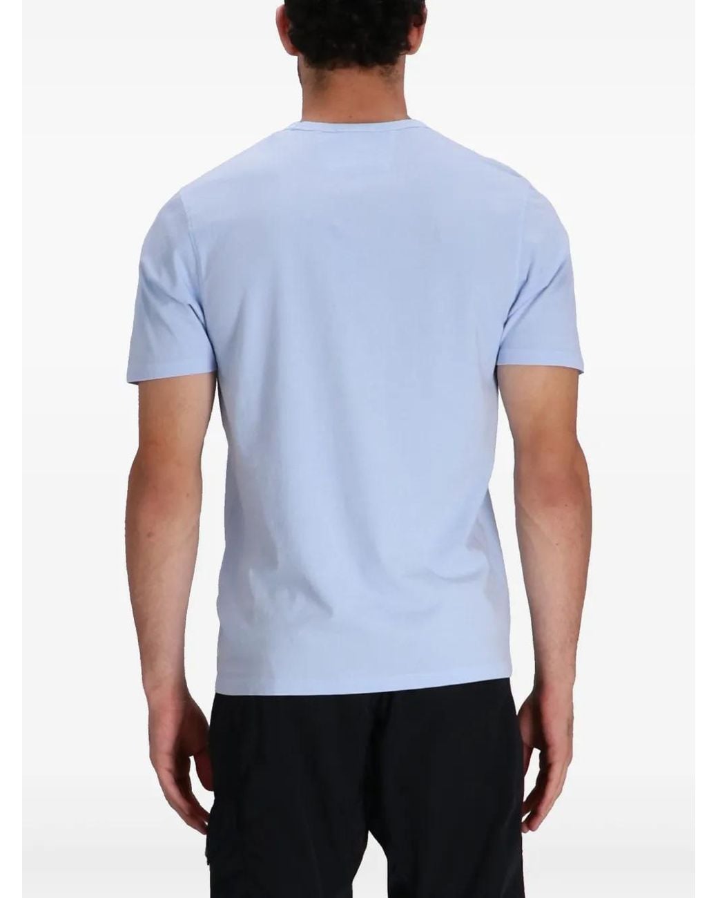 C P Company Blue Logo-Print T-Shirt for men