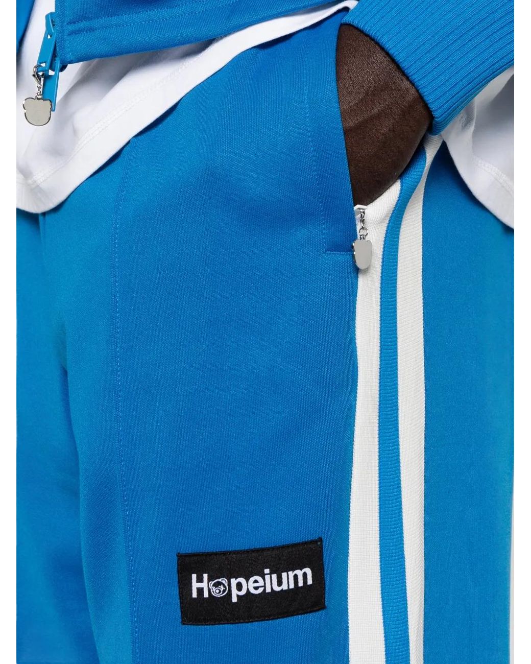 HOPEIUM Blue Side-Stripe Track Pants for men