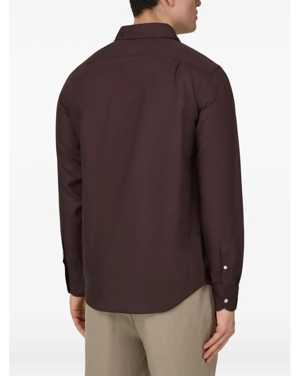 Boggi Brown Regular Fit Tencel Linen Shirt for men