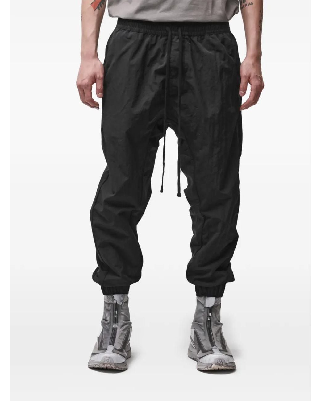 Thom Krom Black Drawstring-Waist Track Pants for men