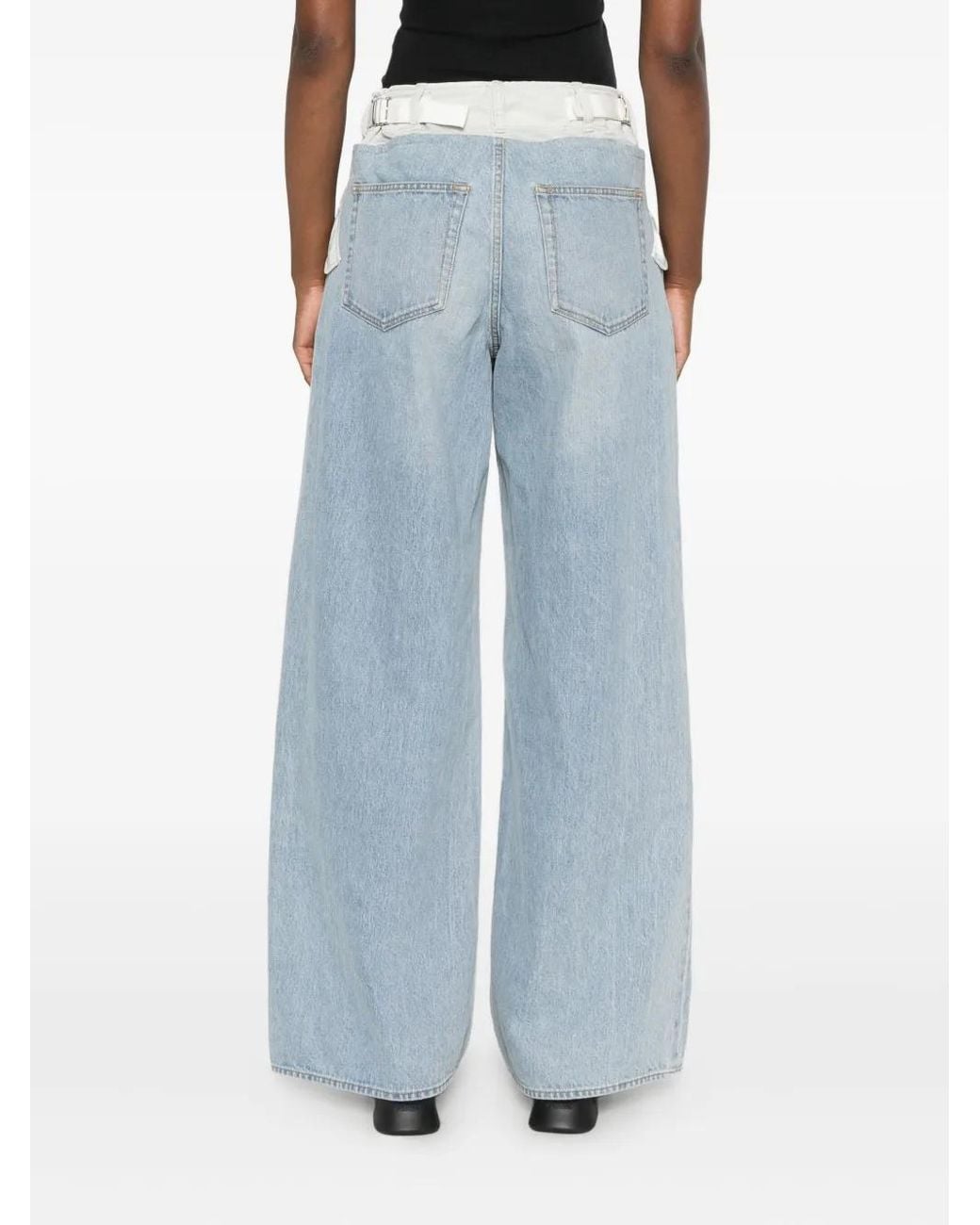 Sacai Blue Panelled Cotton Jeans