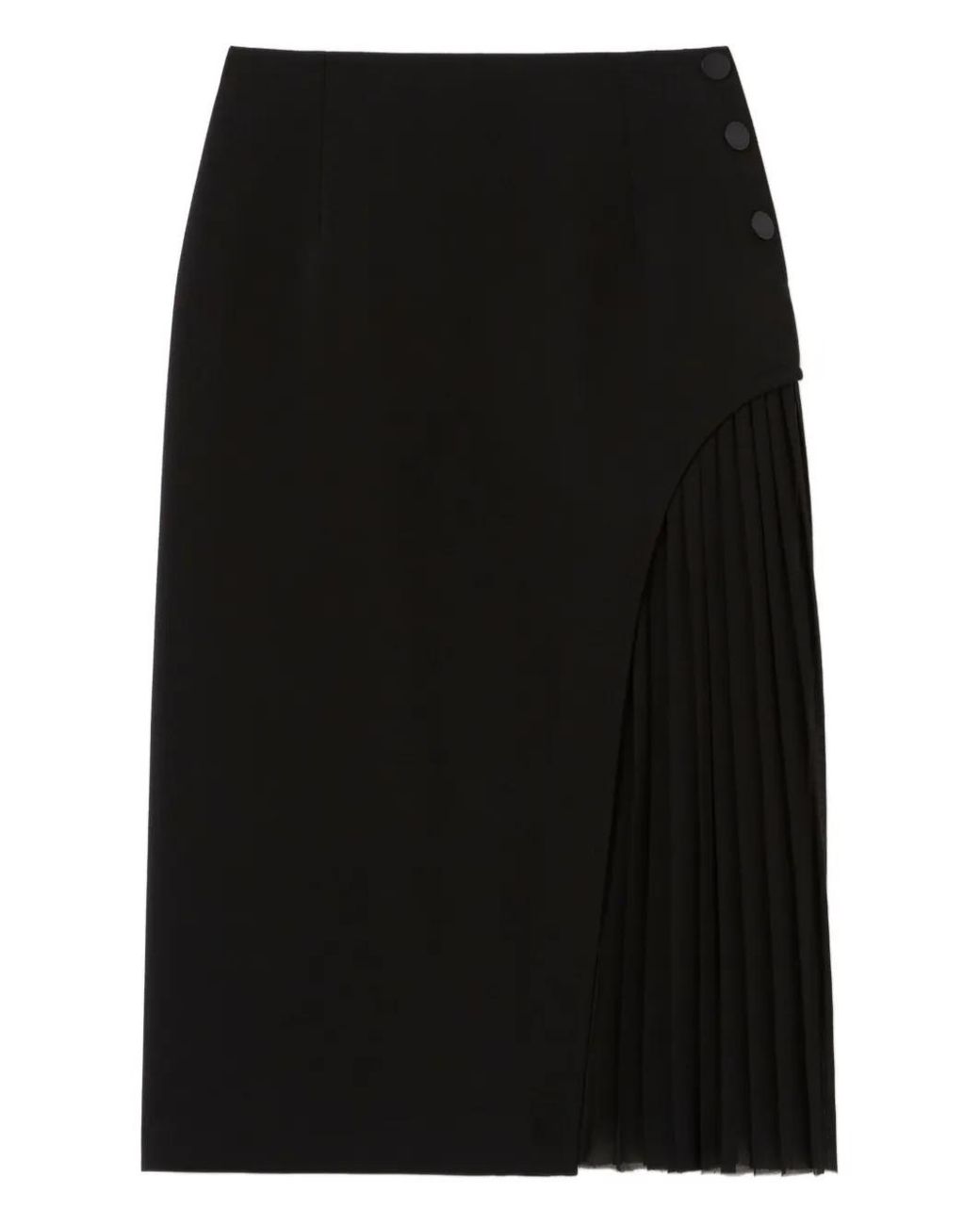Claudie Pierlot Black Pleated Midi Skirt