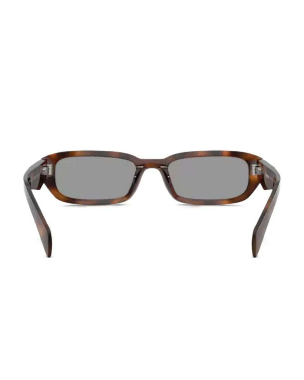Prada Gray Rectangle-Frame Sunglasses
