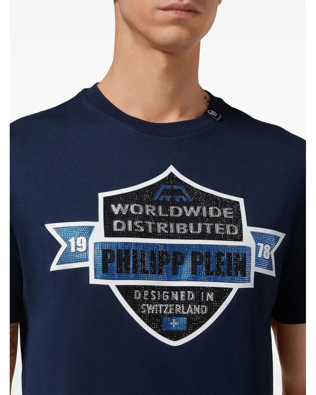 Philipp Plein Blue Pp Crest T-Shirt for men