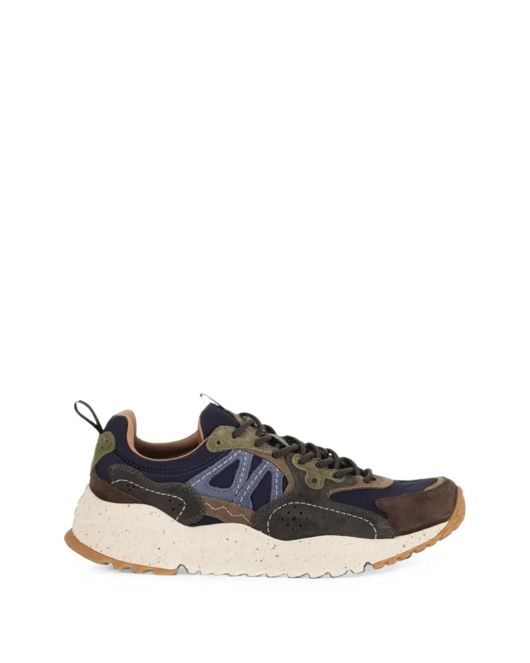 Flower Mountain White Solin Panelled Sneakers for men