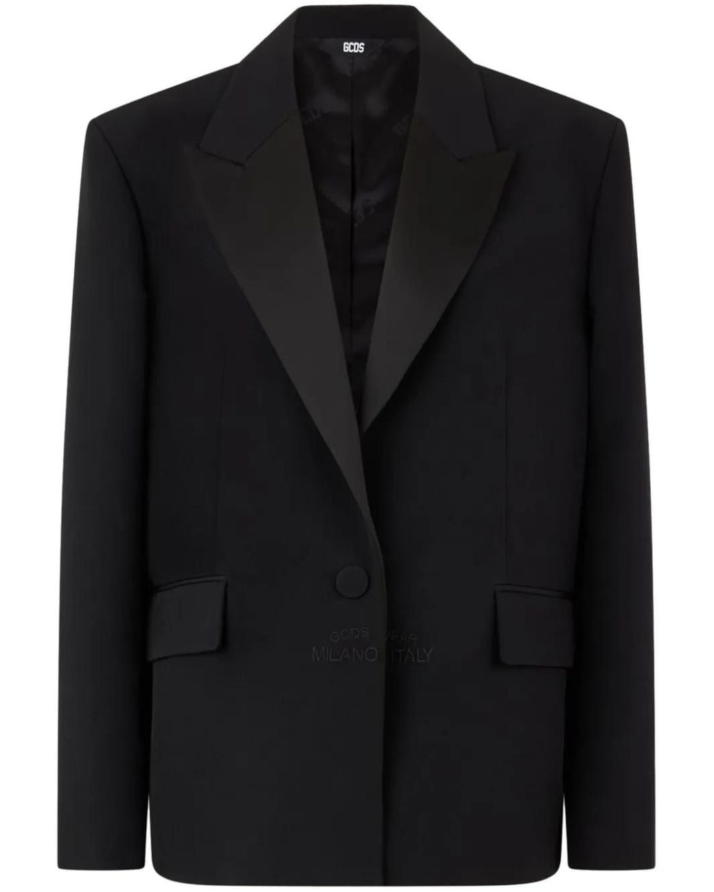 Gcds Black V-Neck Blazer