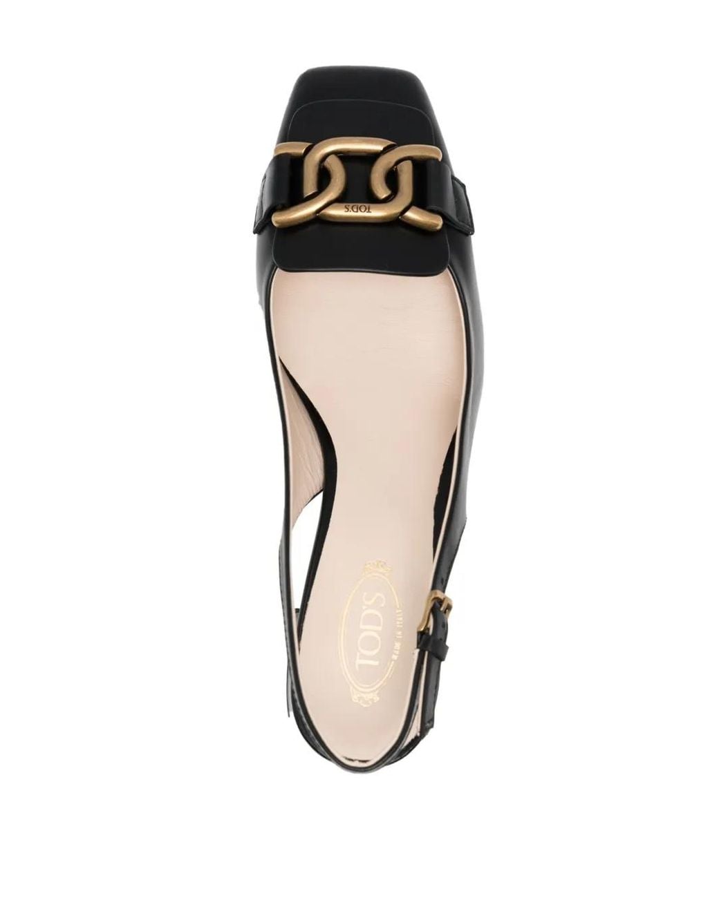 Tod's Black Blush Leather Slingback Pumps