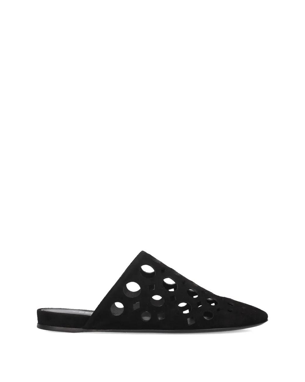 Premiata Black Cut-Out Leather Mules