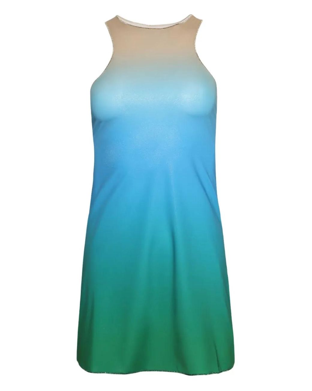 Oseree Blue Dégradé Halterneck Dress