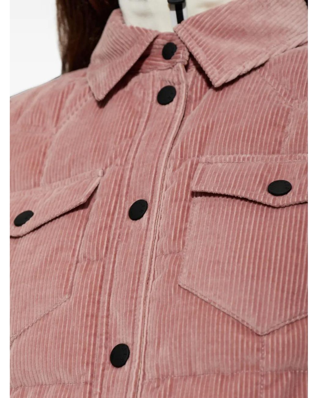 Moncler Pink Nangy Corduroy-Quilted Puffer Jacket