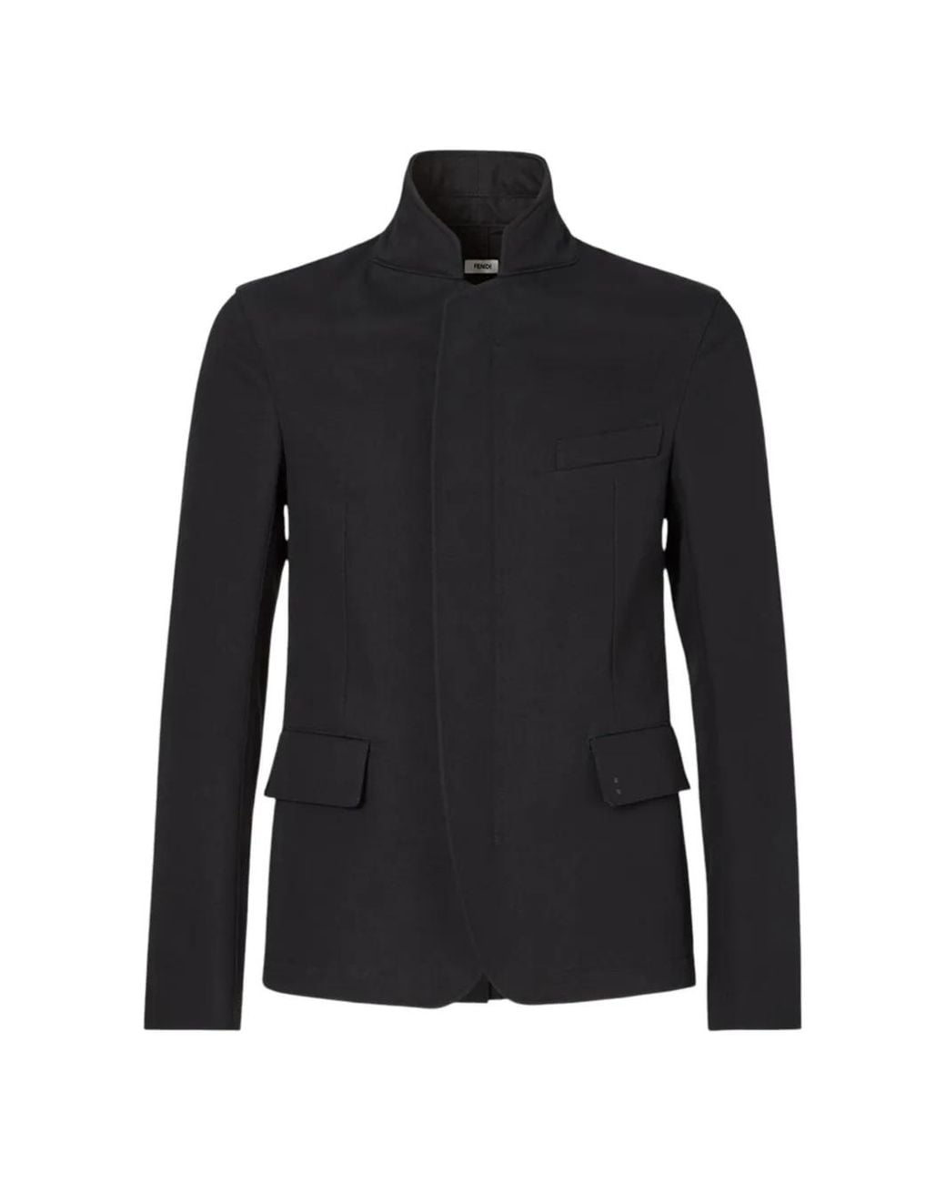 Fendi Black Veste À Col Montant for men