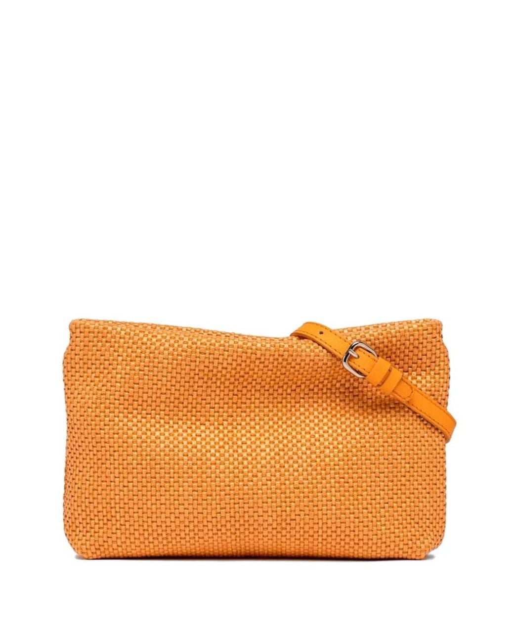 Gianni Chiarini Orange Brenda Chain Clutch Bag