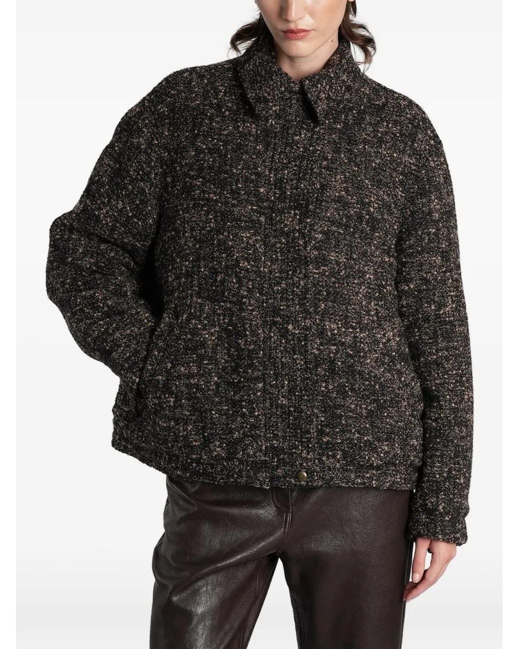 Magda Butrym Black Bouclé Button-Up Jacket