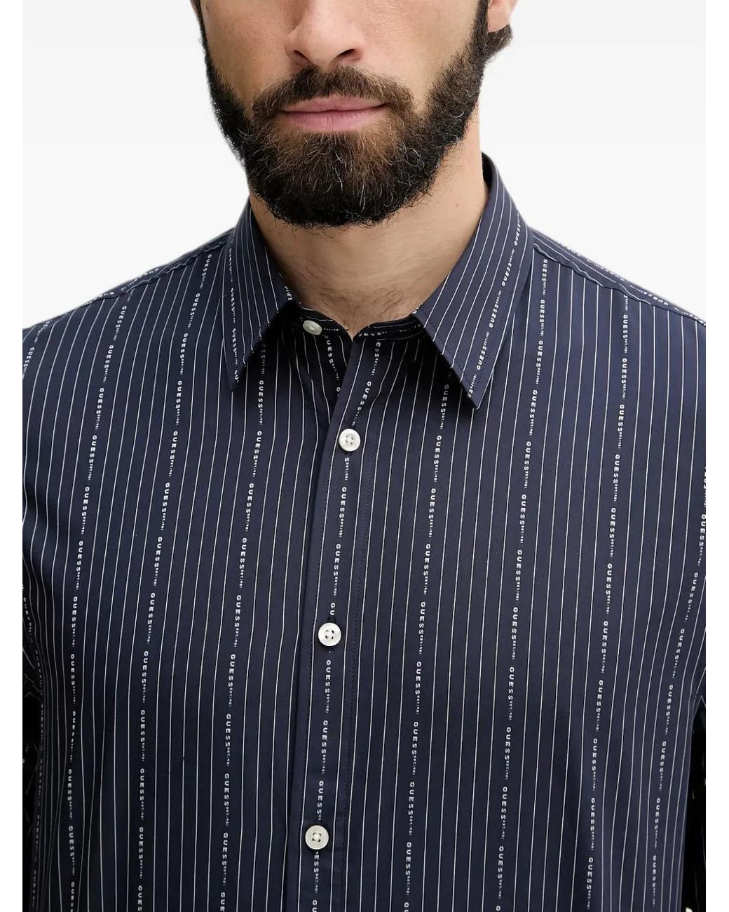 Guess Blue Striped Shirt for men