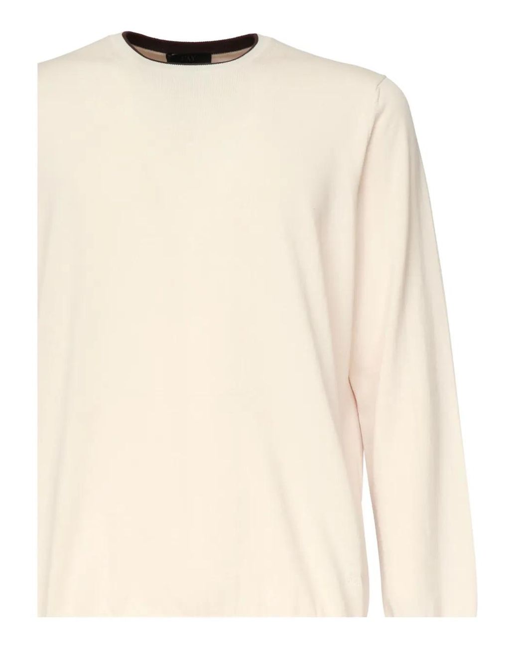 Fay Natural Round-Neck Sweater for men