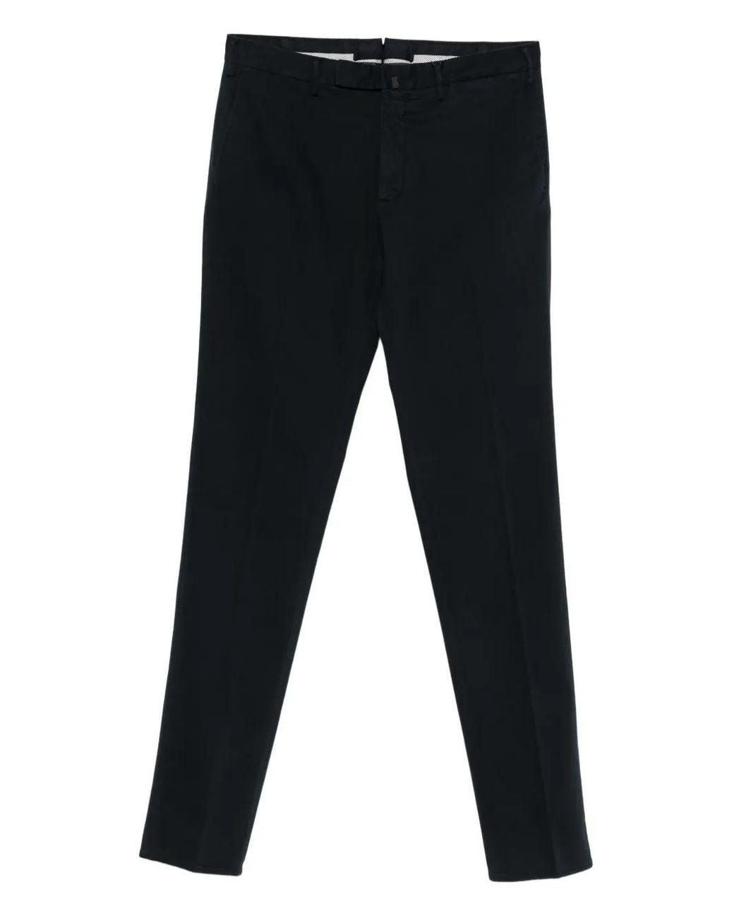 Incotex Black Stretch-Cotton Trousers for men