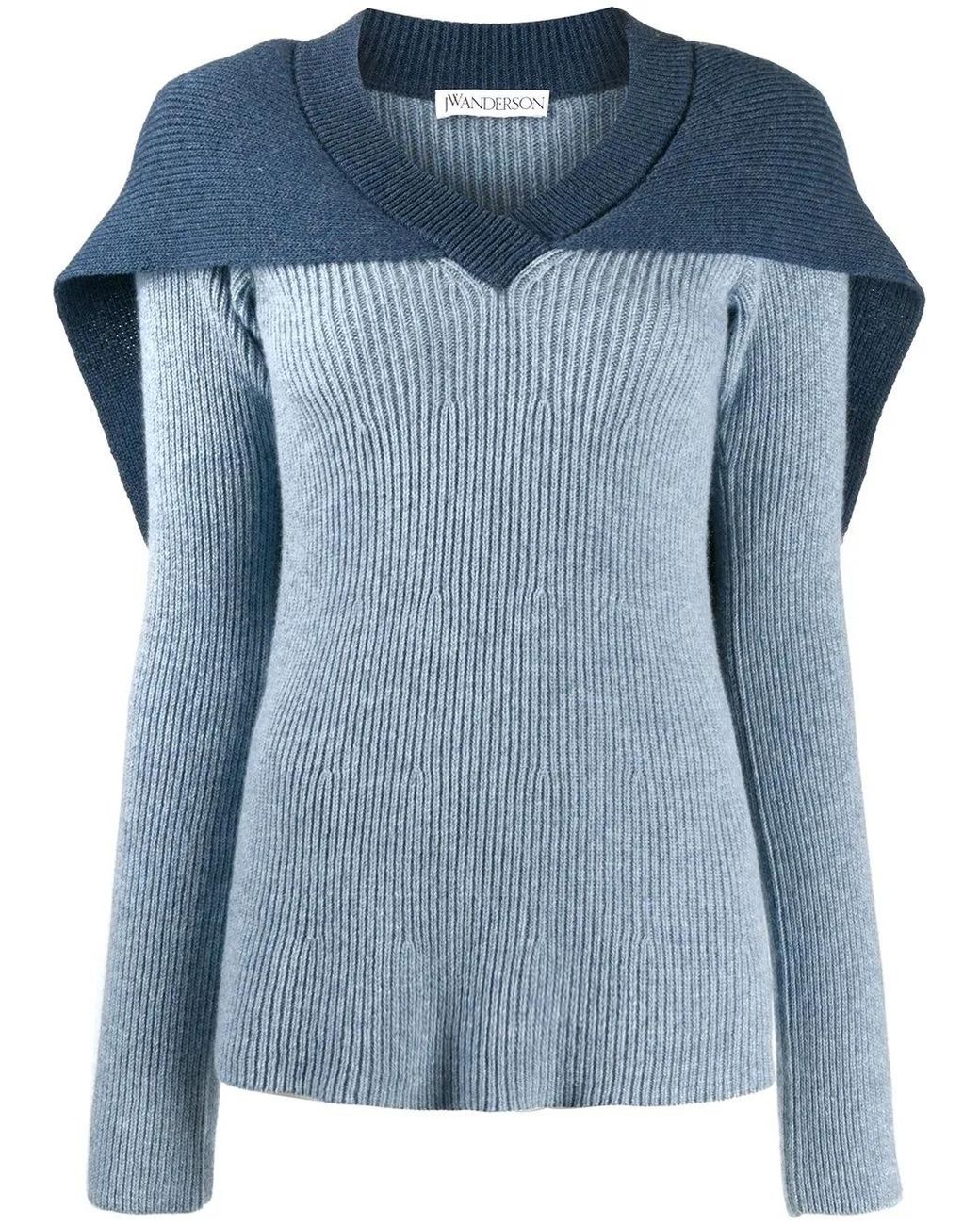 J.W. Anderson Blue Cape Knitted Jumper