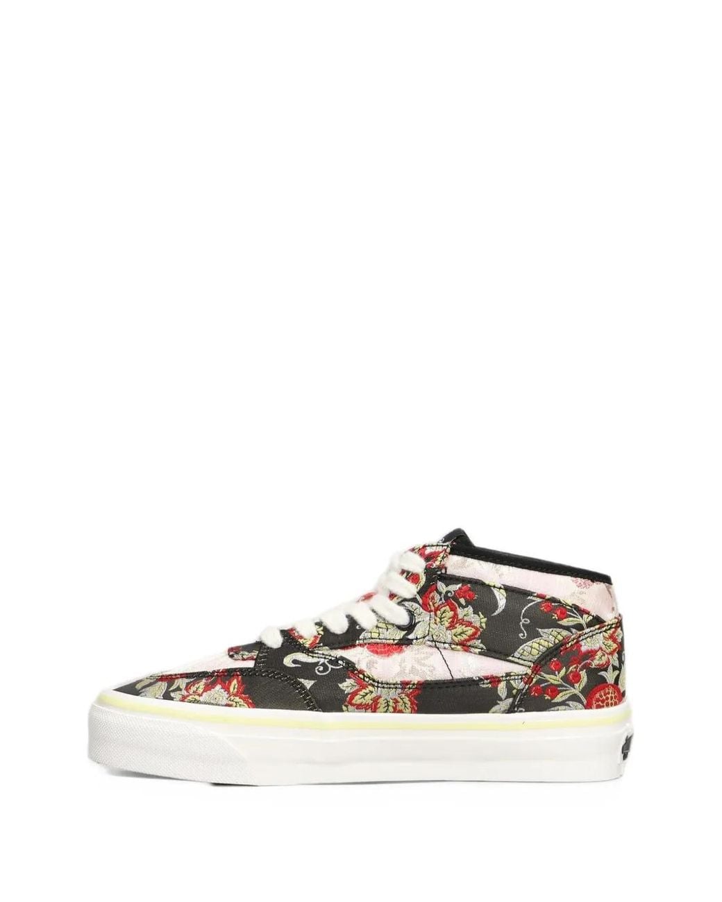 Vans White Half Cab Floral-Jacquard Sneakers