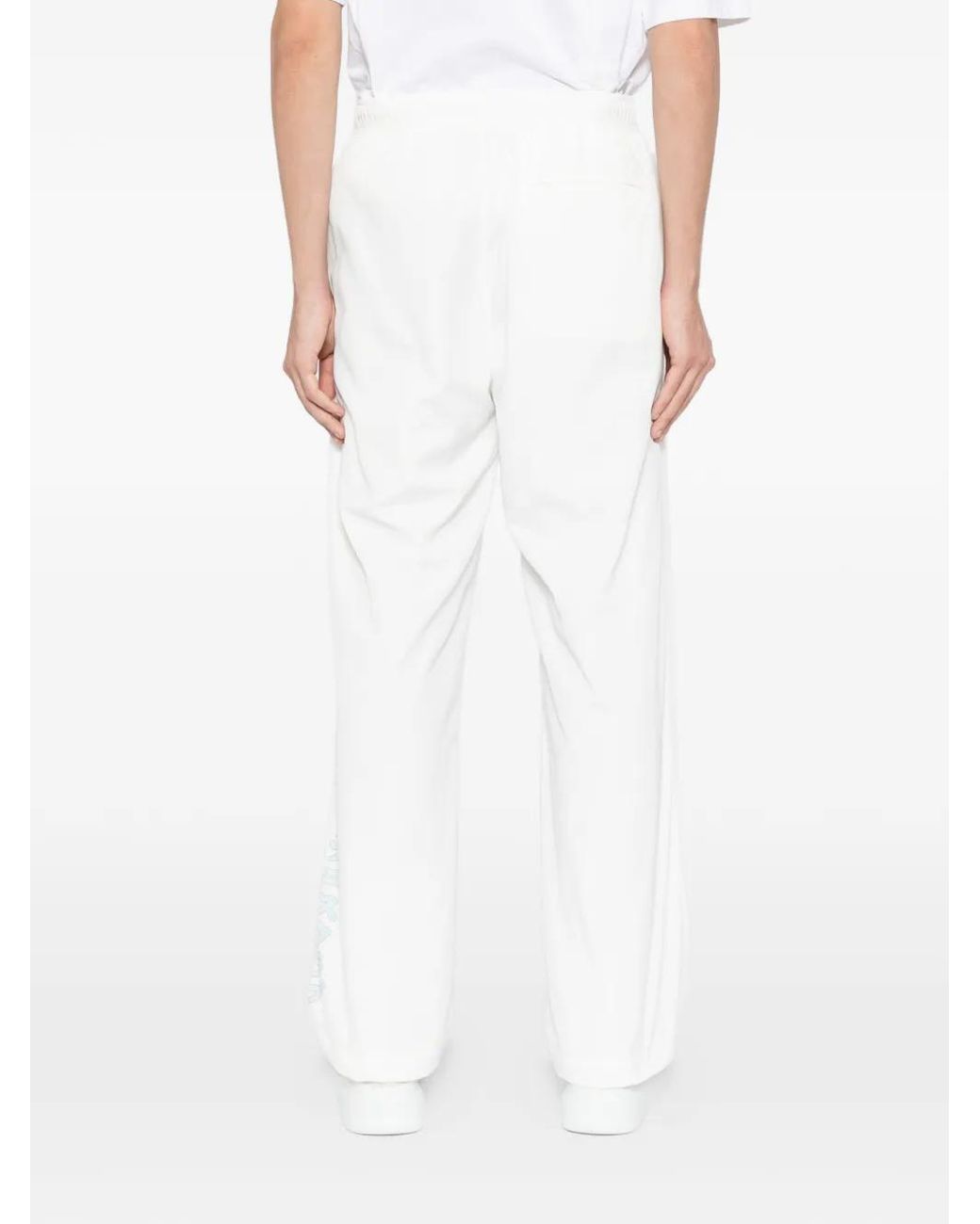 Casablanca White Taffeta Pants for men