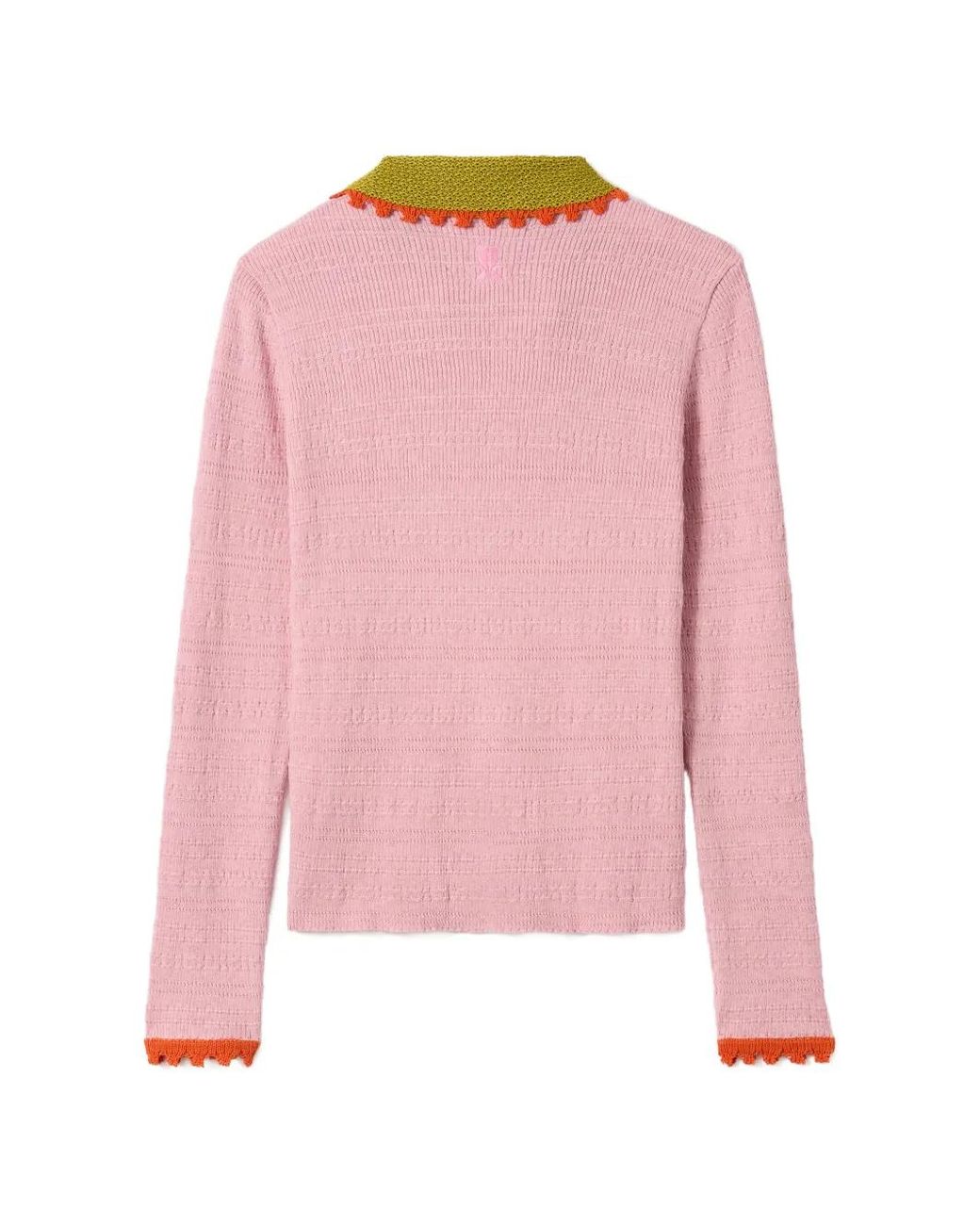 LaDoubleJ Pink Picket Polo Sweater