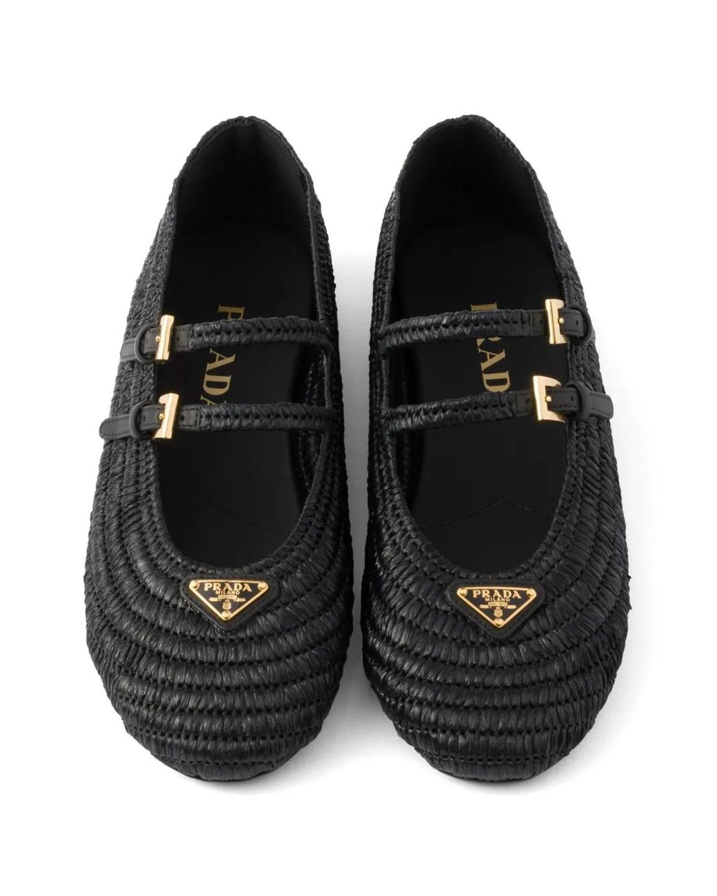 Prada Black Gehäkelte Ballerinas