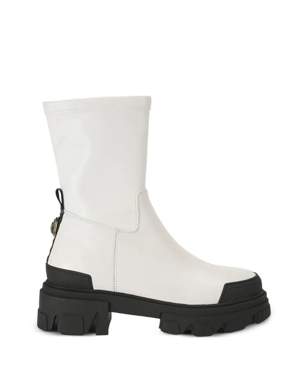 Kurt Geiger White Stomp Sock Ankle Boots