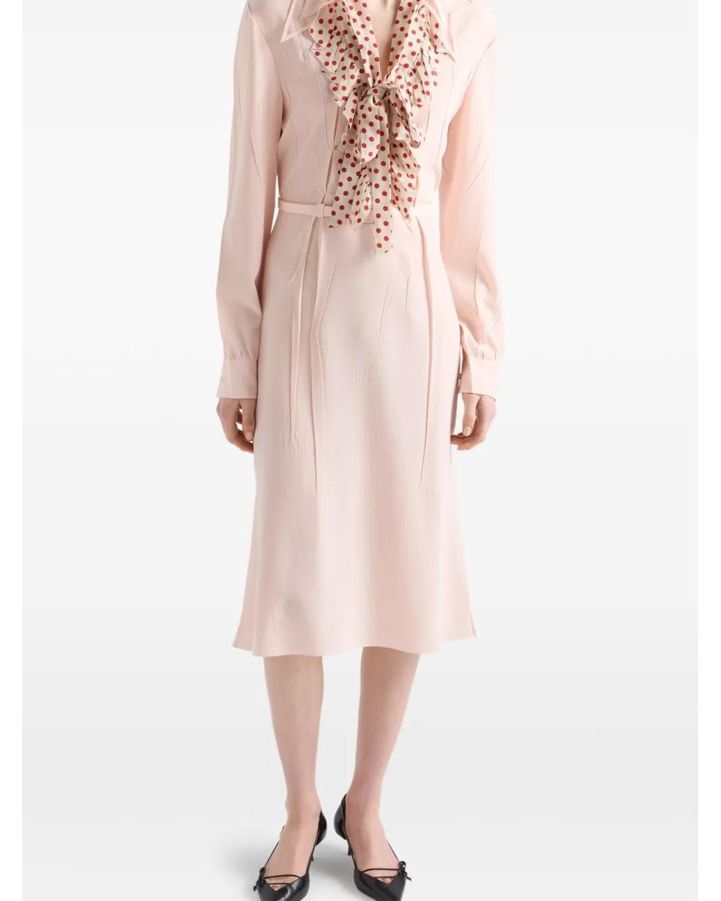 Prada Pink Embroidered Marocain Dress