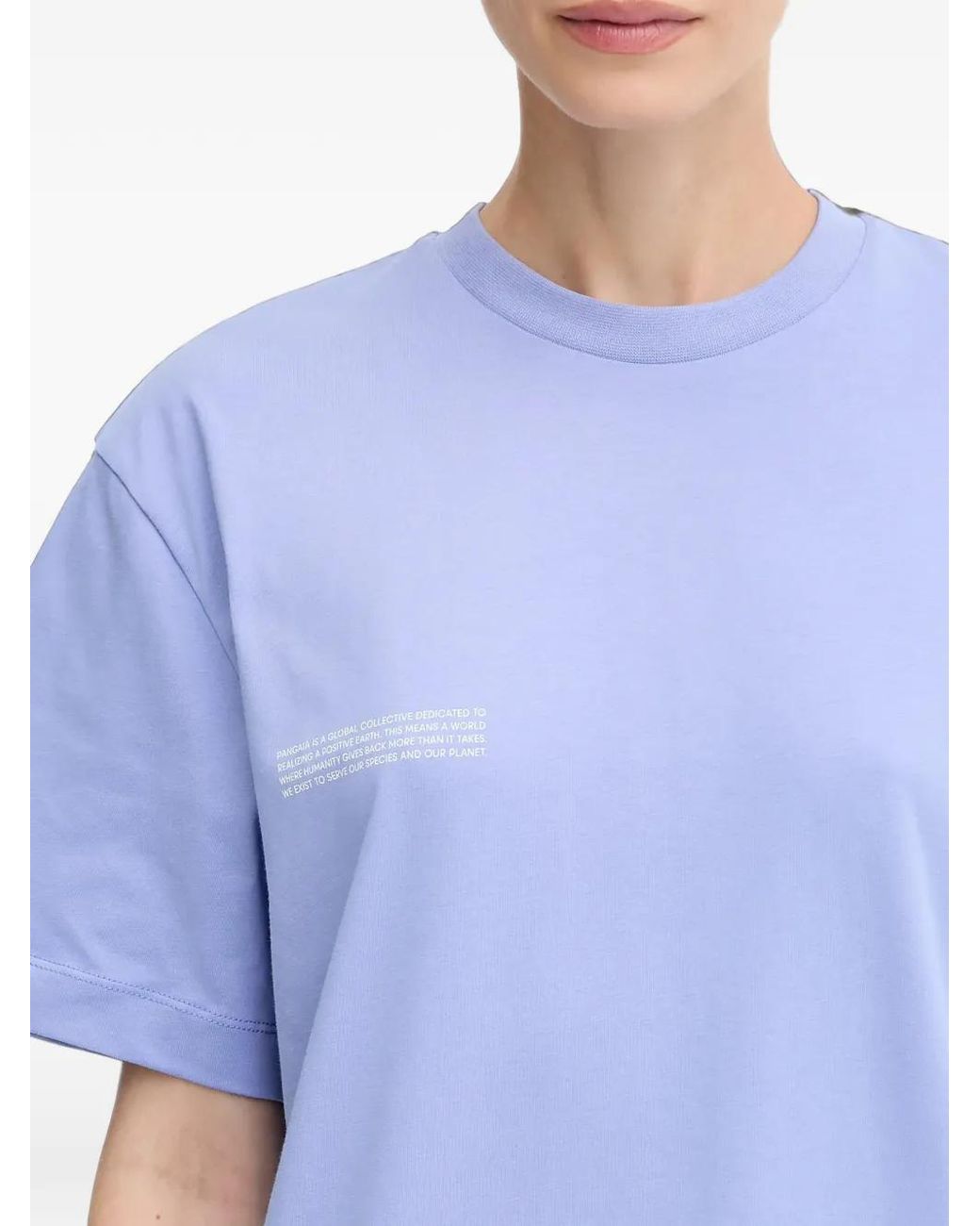 PANGAIA Blue Text-Print T-Shirt