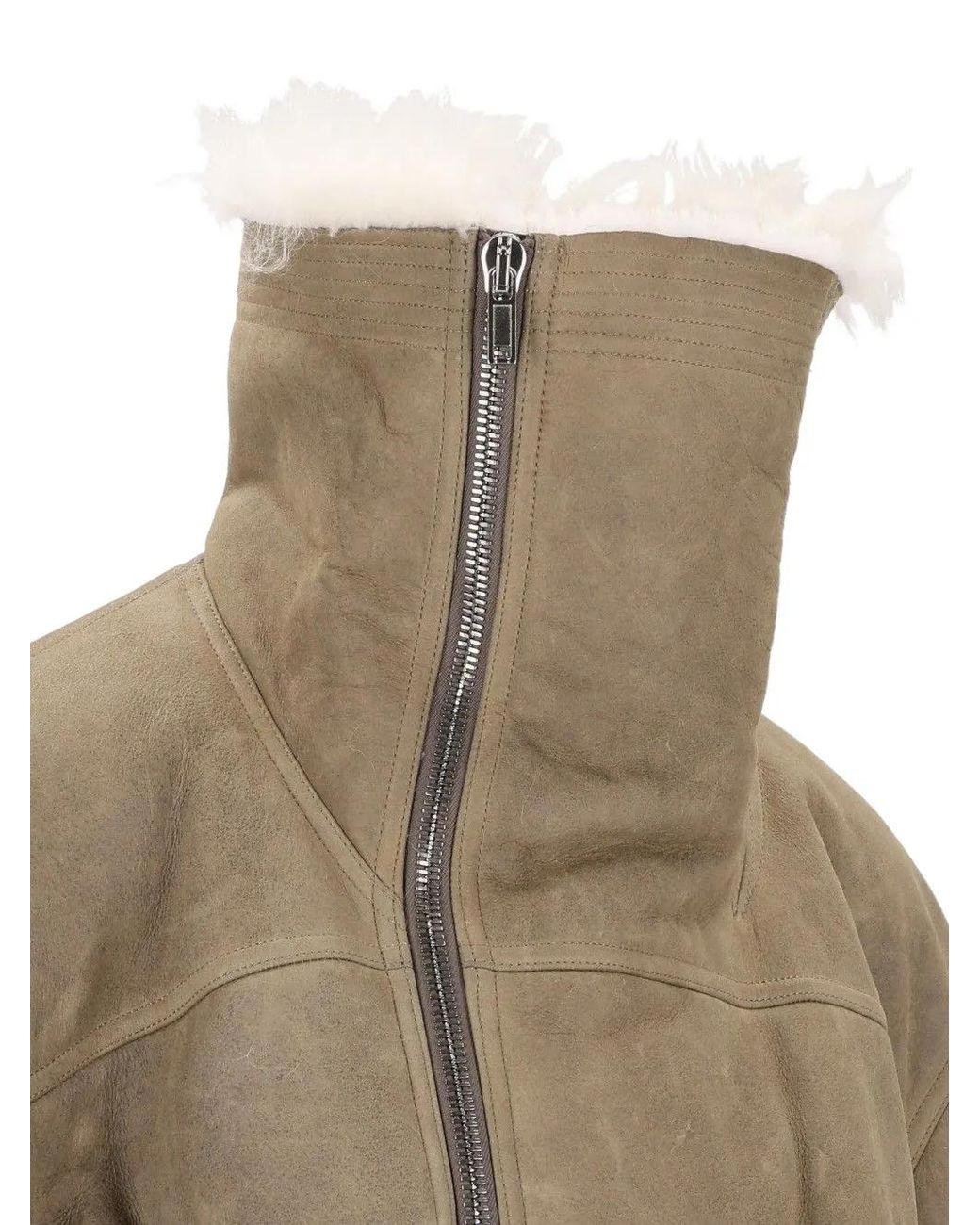 Rick Owens Natural Belted Leather Jacket