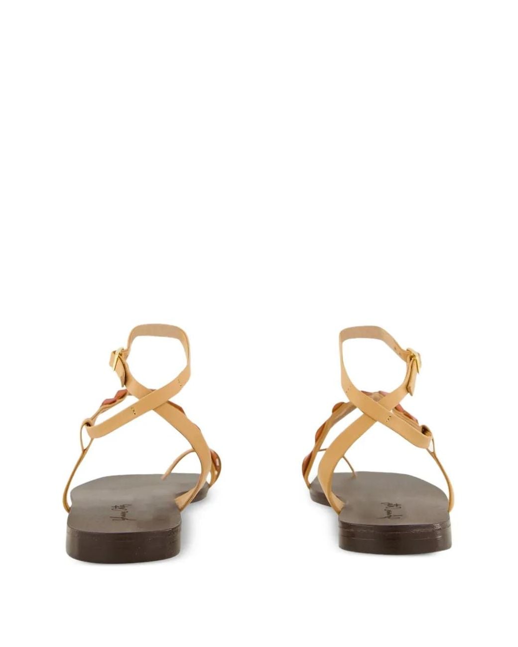 Johanna Ortiz Brown Dazzling Leather Crest Sandals