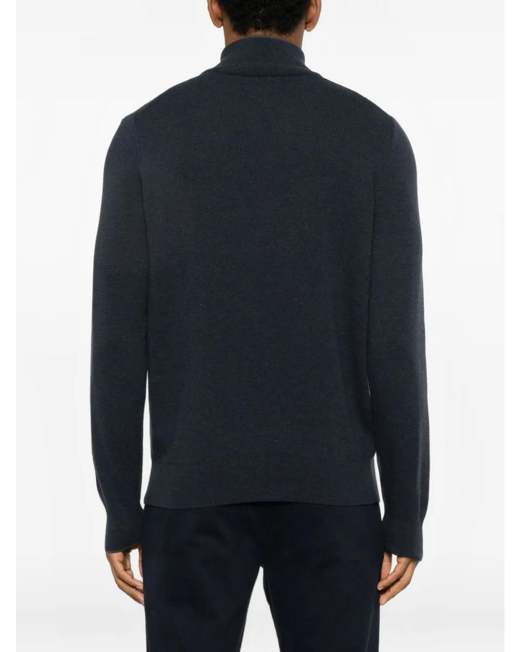 Marc O' Polo Blue Zip Neck Sweater for men