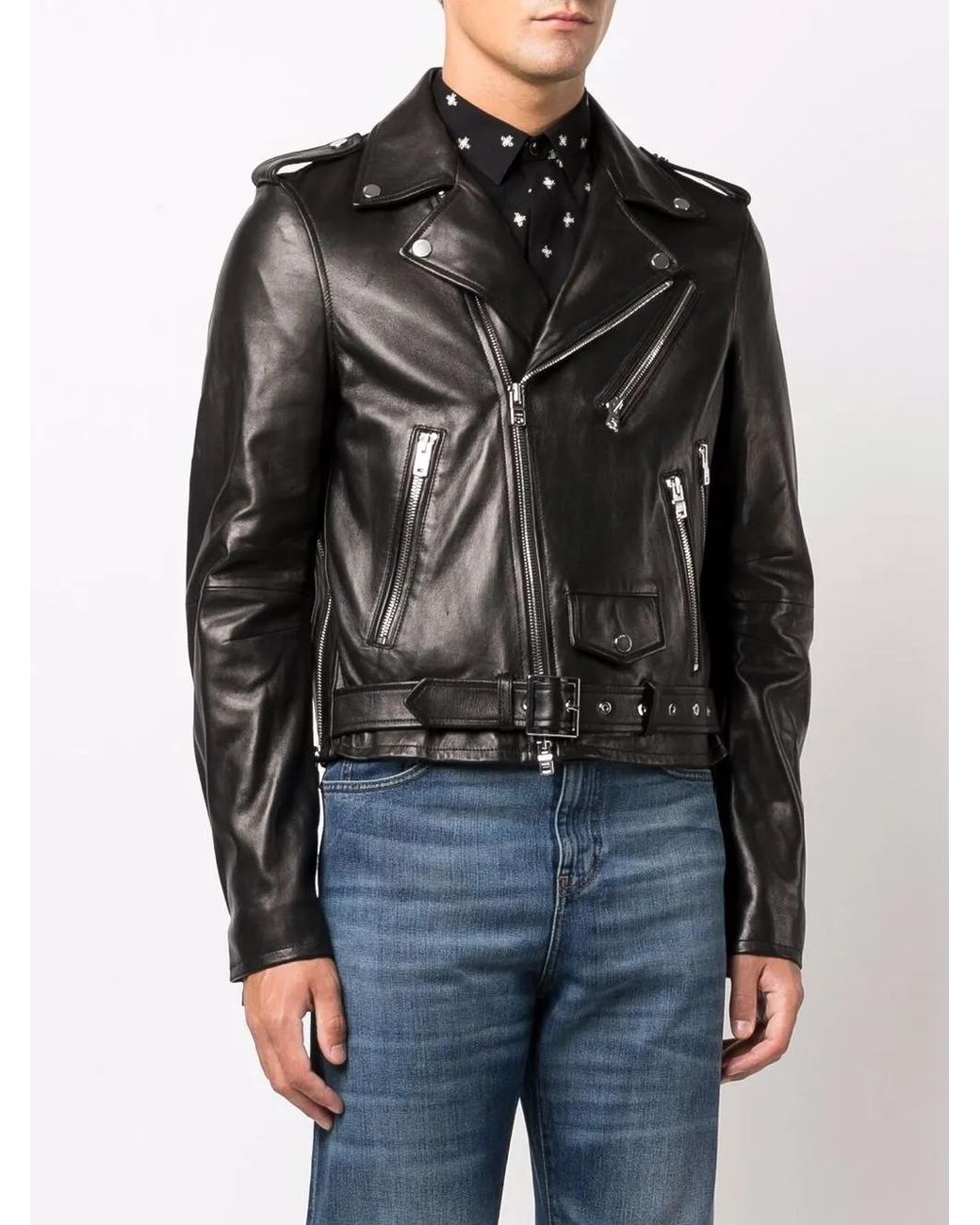 Amiri Black Classic Biker Jacket for men
