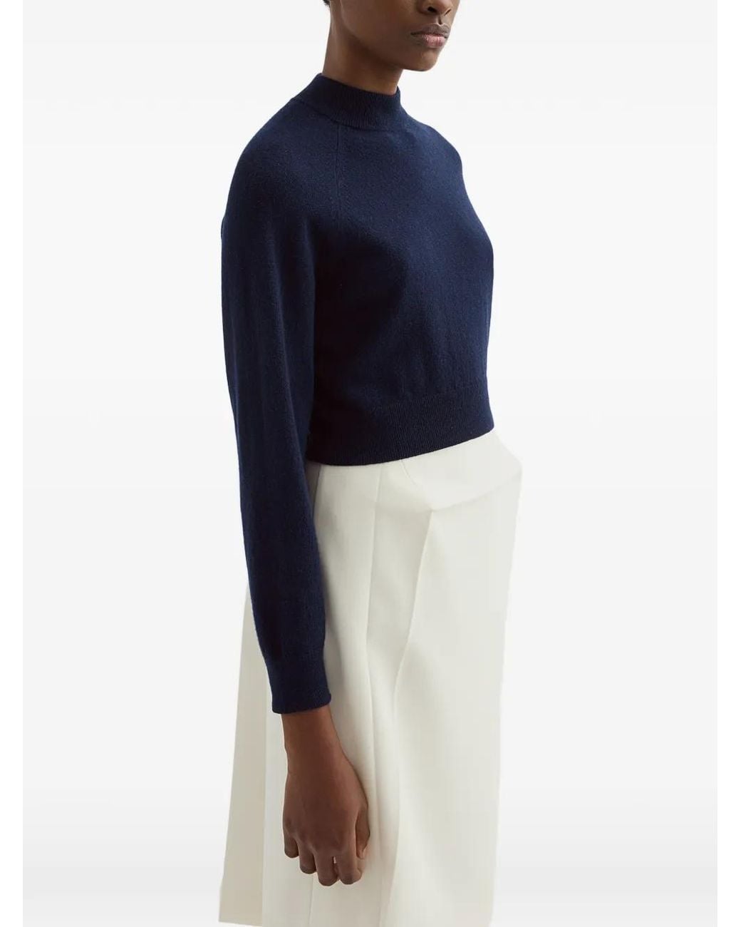 Jil Sander Blue Wool Blend Cropped Sweater