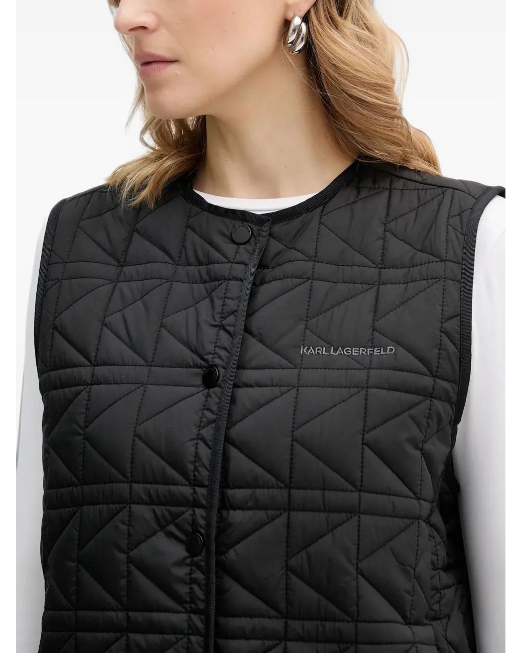 Karl Lagerfeld Black Lightweight Quilted Gilet