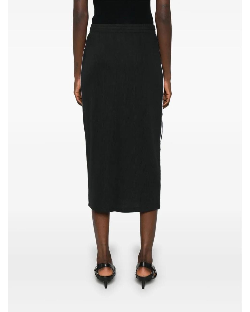 Adidas Black 3-Stripes Ribbed Pencil Skirt