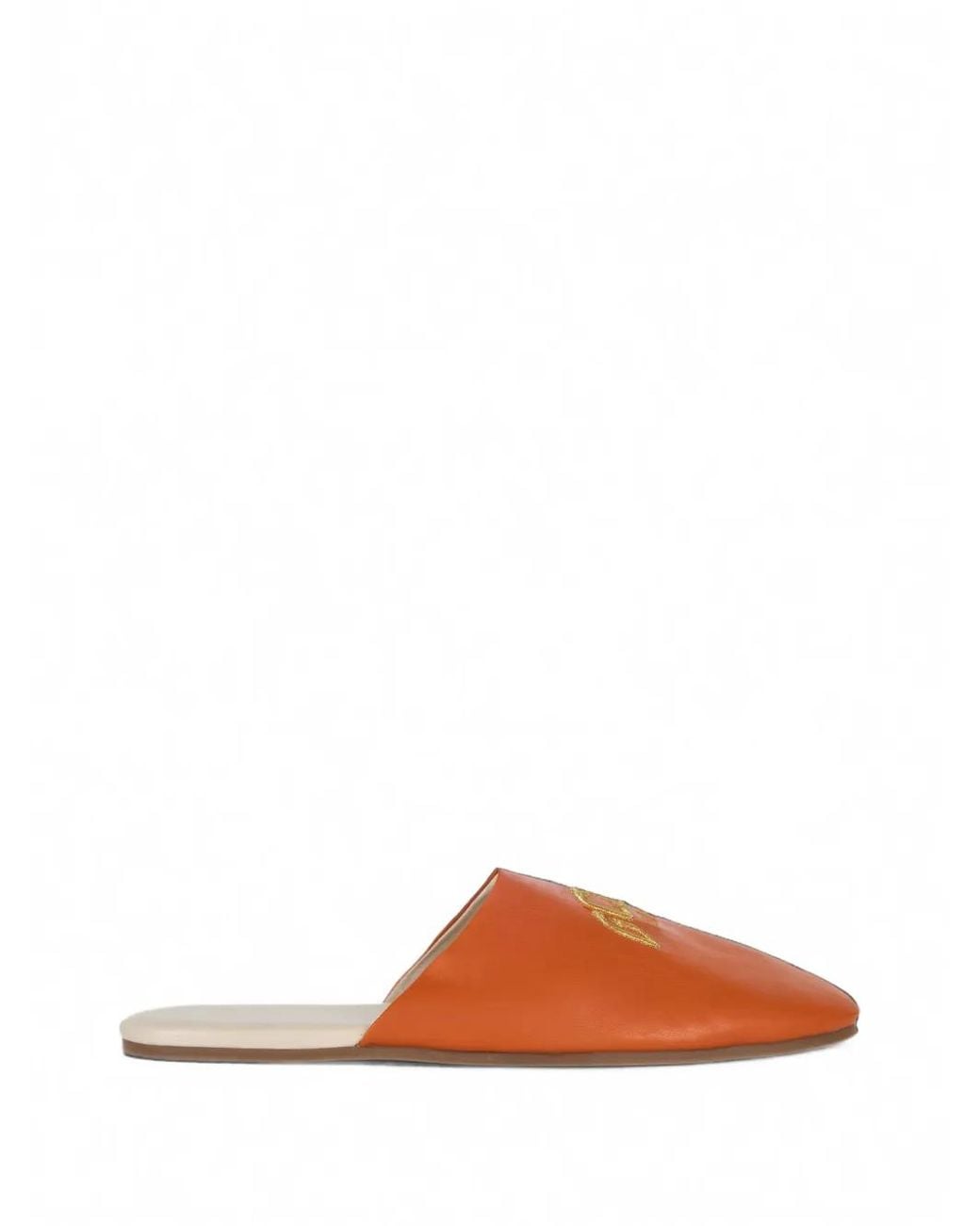 Gcds Orange Logo-Embroidered Mules